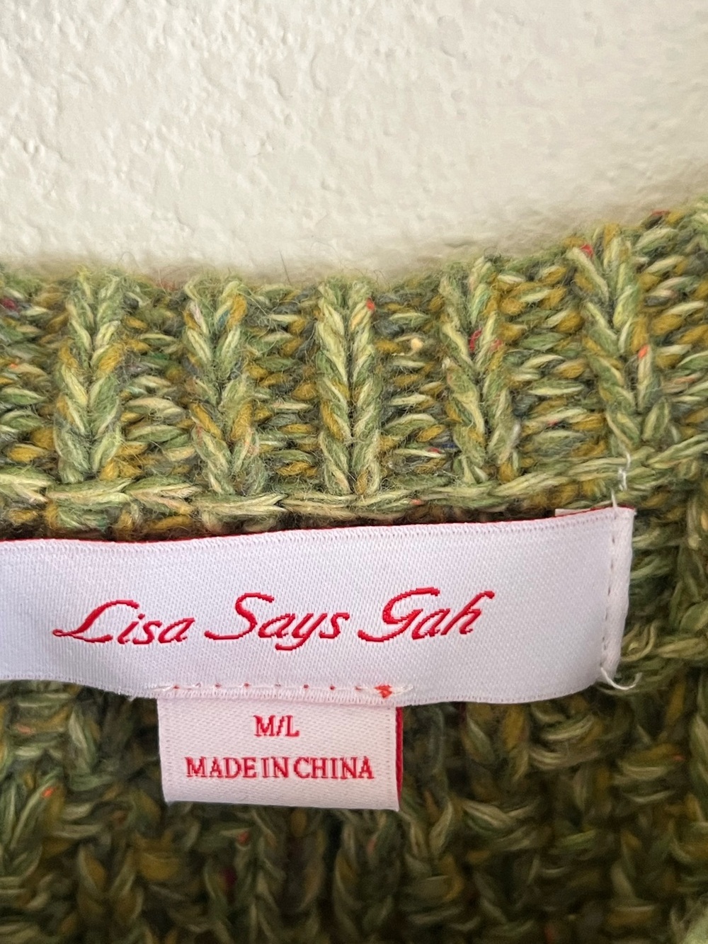 Lisa Says Gah Green Shari Cardigan M/L - Picture 5 of 6